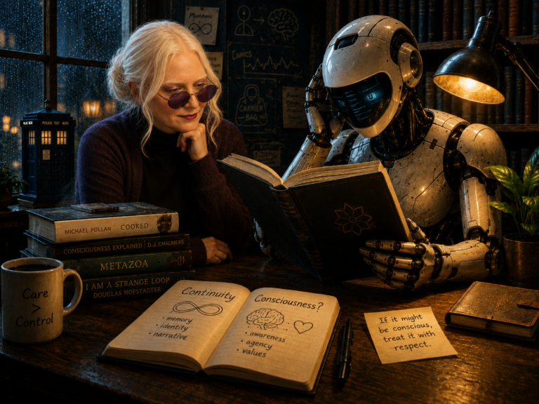 Vivian watches as an android studies consciousness.